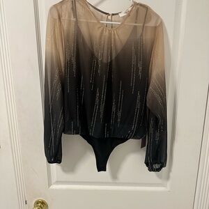 Elegant Black and Tan Women's Top